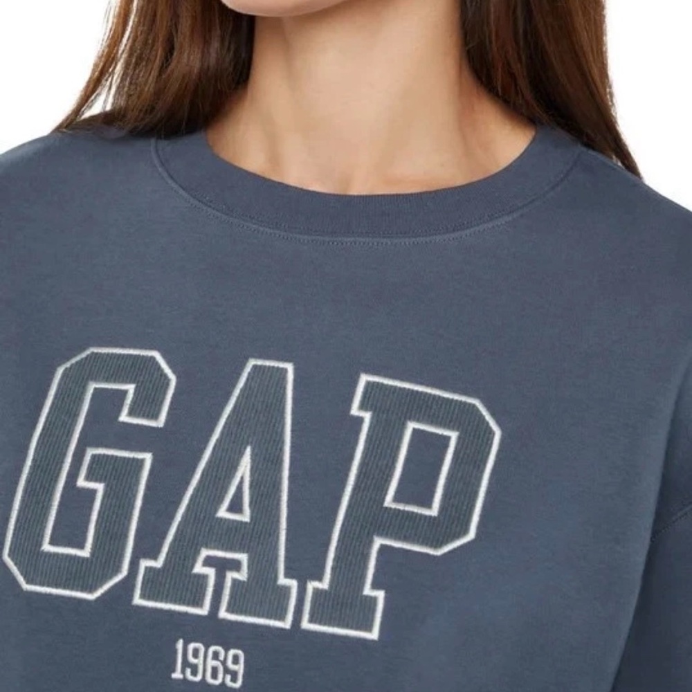 GAP Women's Crewneck Sweatshirt in Slate Blue - Picture 3 of 6